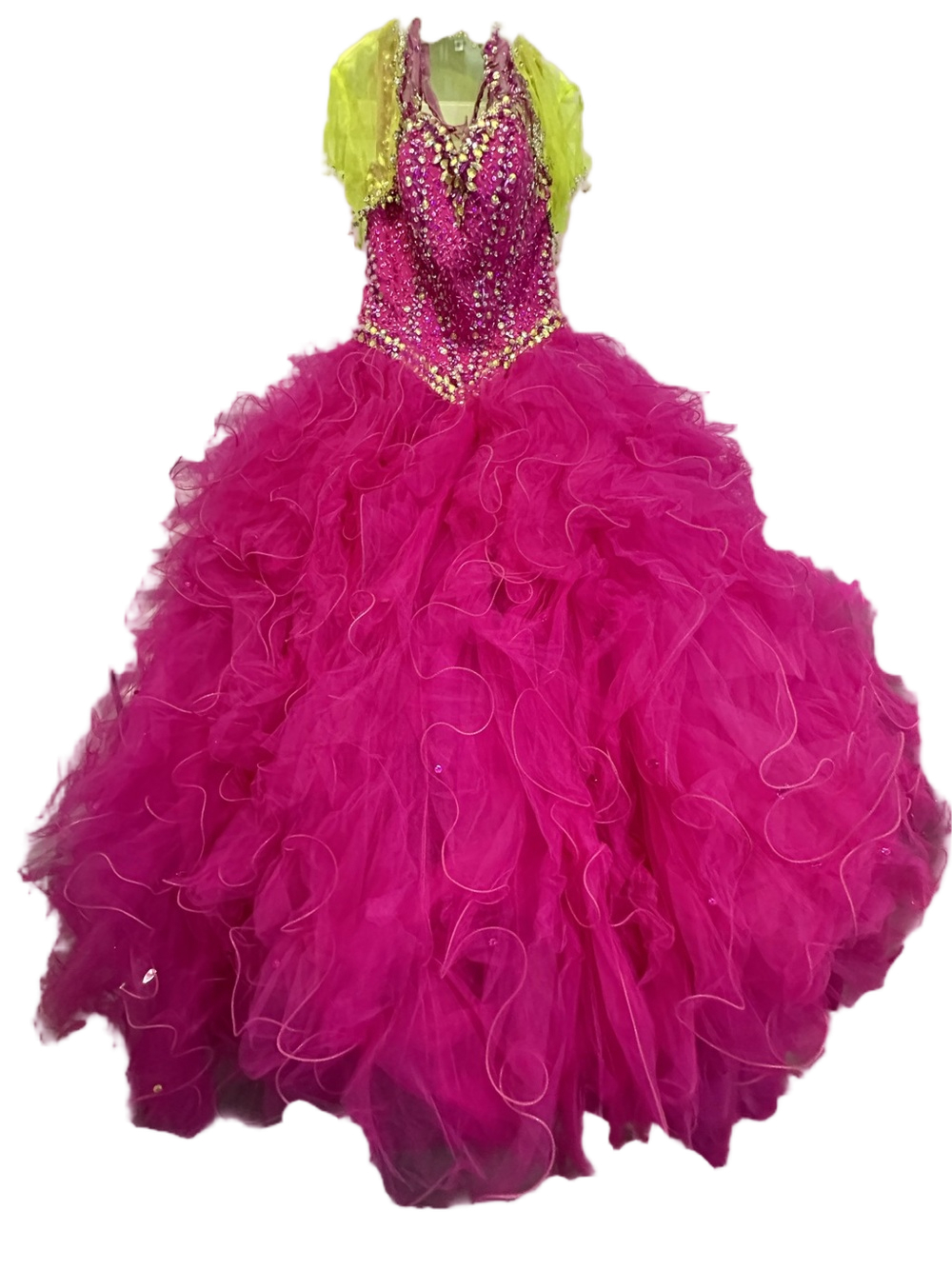 NWT Vizcaya MoriLee by Madeline Gardner Sparkling Fuchsia Prom Ball Gown Size 8